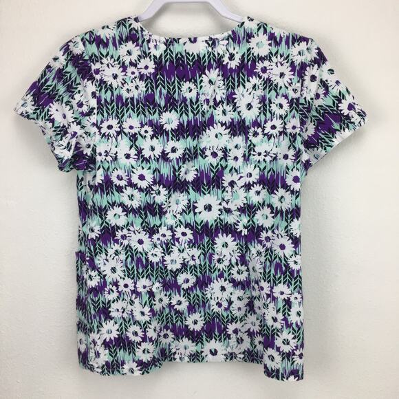 KD110 by Barco Small Floral Print Scrub Top Purple - Picture 8 of 10